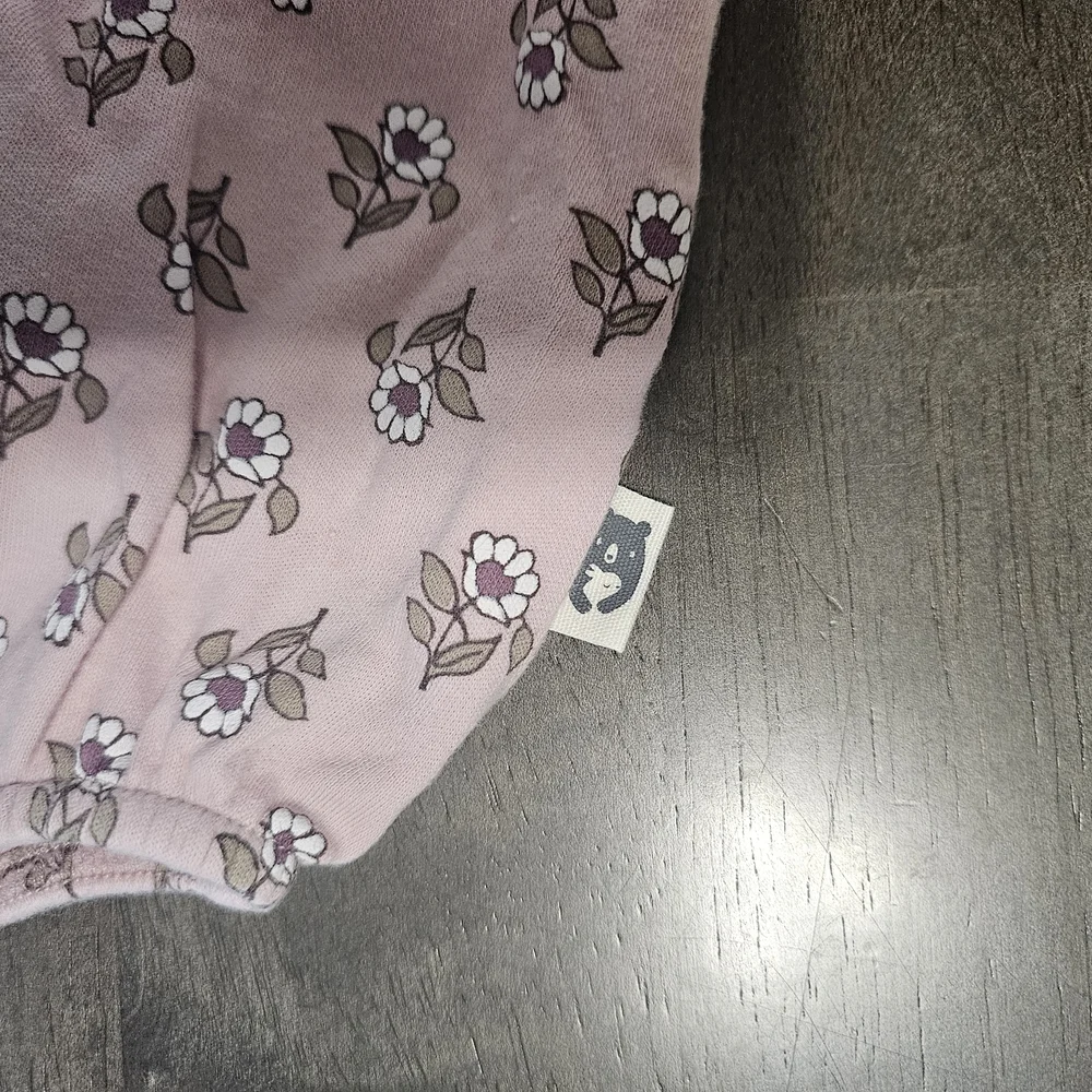Rabbit & Bear Pink Floral Baby Onesie
